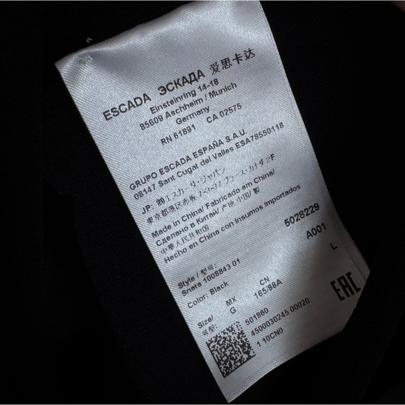 ESCADA Black Knit Sweater | Long Sleeve Cotton Blend Pullover Top | Large - Picture 5 of 6